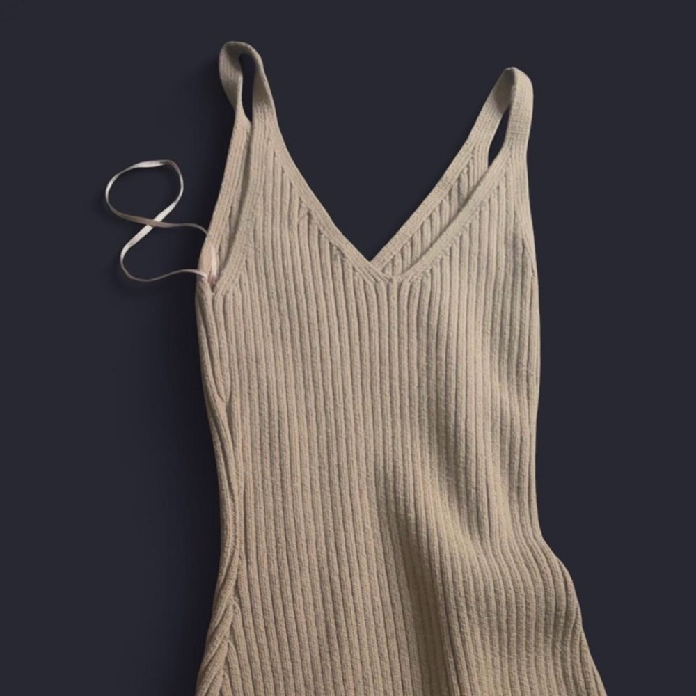Hollister Cream Ribbed Dress